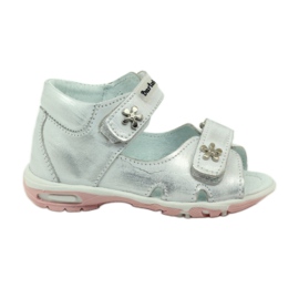 Bartuś flexible Mädchen Sandalen für silbermetallische Klettverschluss
