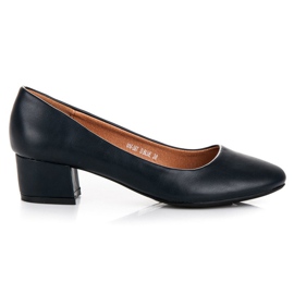 Lovery Marineblaue Pumps mit niedrigen Absätzen