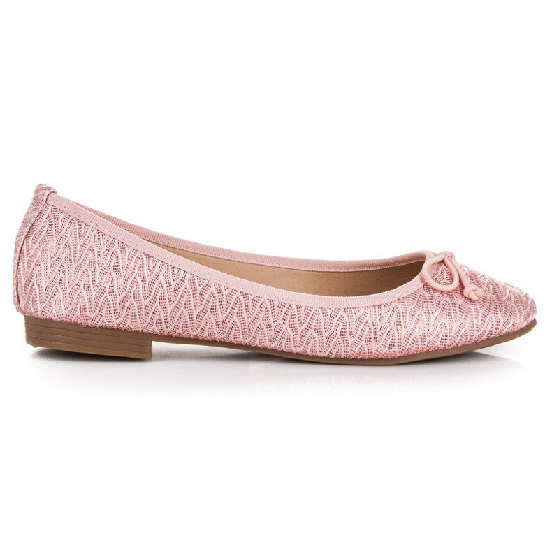 Renda Ballerinas aus rosafarbenem Stoff