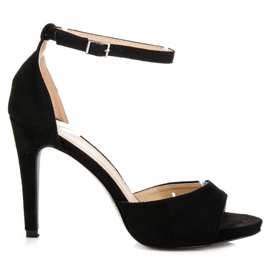 Vinceza-Sandalen aus Wildleder mit hohem Absatz schwarz