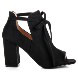 Vinceza-Sandalen aus Veloursleder zum Schnüren schwarz