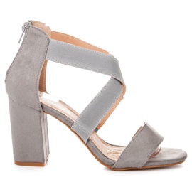 Graue Vinceza-Sandalen mit Reißverschluss