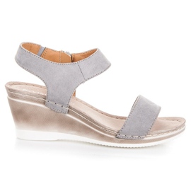 Keilsandalen aus Wildleder Vinceza grau