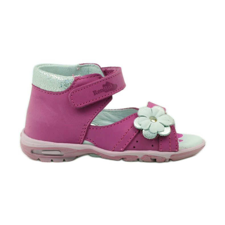 Ren But Ledermädchen -Ledersandalen mit einer Blume 097 Pink rosa