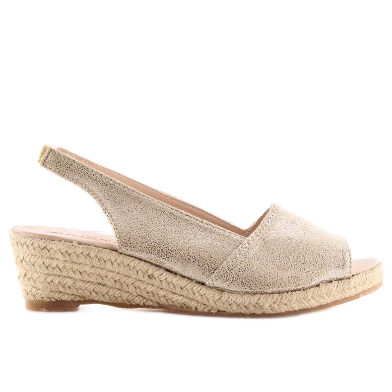 Espadrilles auf niedrigen Wedges Gold 127 Gold