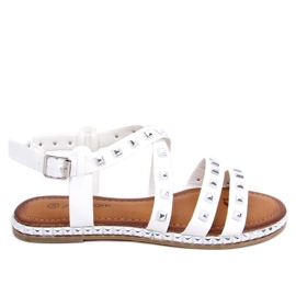 Weiße Sandalen mit Nieten WL193 Weiß