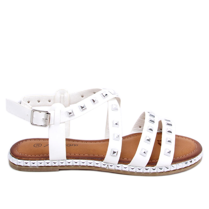 Weiße Sandalen mit Nieten WL193 Weiß