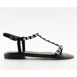 Sandalen mit Nieten schwarz DD88P schwarz