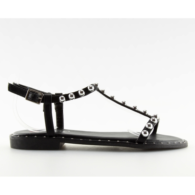 Sandalen mit Nieten schwarz DD88P schwarz