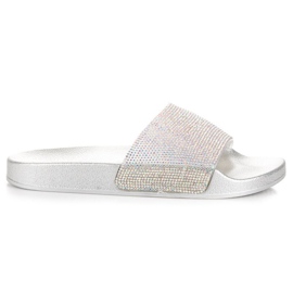 Bello Star Hausschuhe mit Kristallen grau