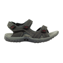 American Club Sandalen mit American 6201 Ledereinsatz grau