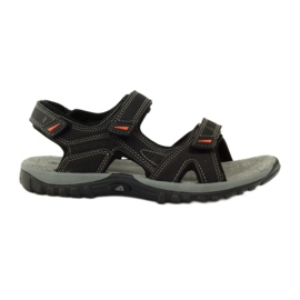 American Club Sandalen mit American 6201 Ledereinsatz schwarz