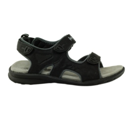 American Club Sandalen mit einem amerikanischen Ledereinsatz von 1906 schwarz