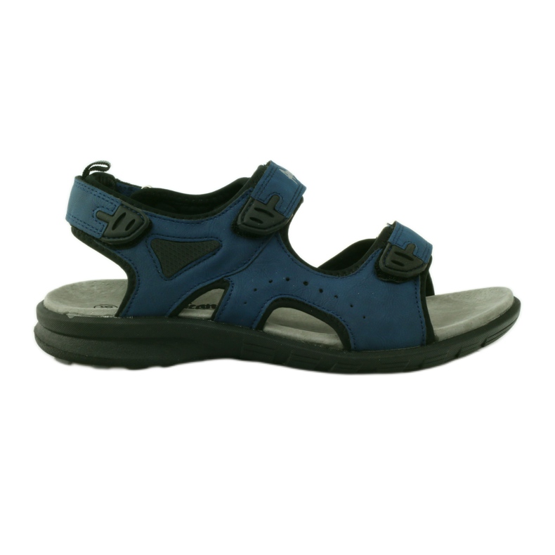 American Club Sandalen mit einem amerikanischen Ledereinsatz von 1906 navy blau