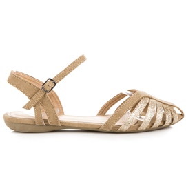Elegante flache Vinceza-Sandalen braun