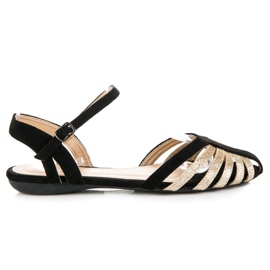 Elegante flache Vinceza-Sandalen schwarz