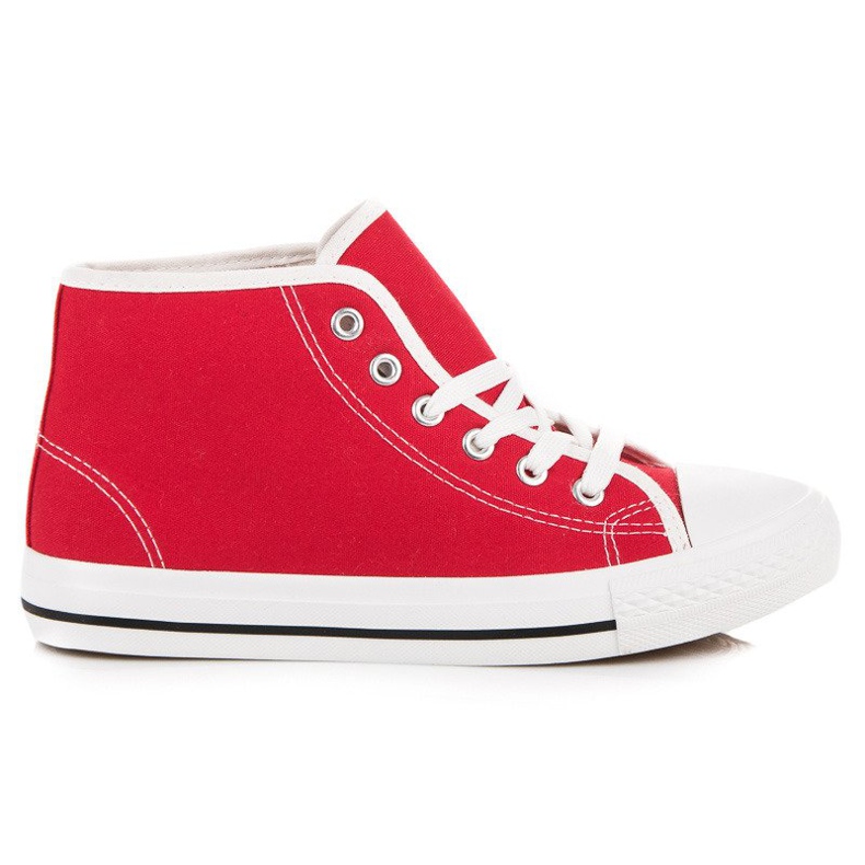 Rote Turnschuhe über dem Knöchel