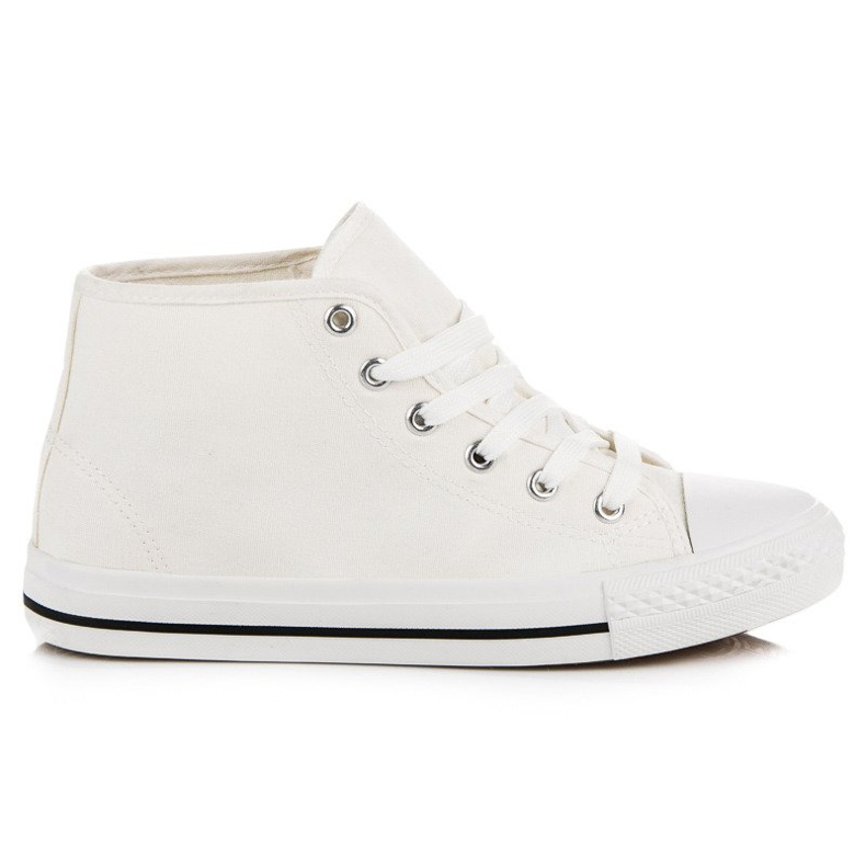 Weiße Turnschuhe über dem Knöchel