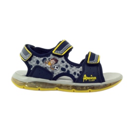 American Club Leuchtende Sandalen aus amerikanischem Leder marineblau