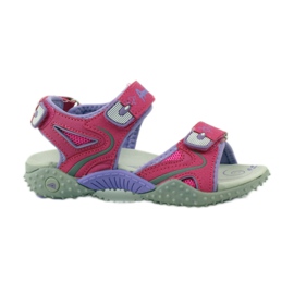 American Club Sandalen mit American 8580 Ledereinsatz rosa lila