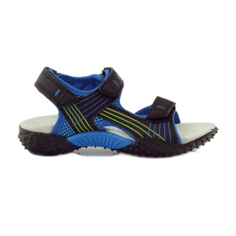 American Club Sandale mit Einsatz aus amerikanischem 5261-Leder schwarz blau grün