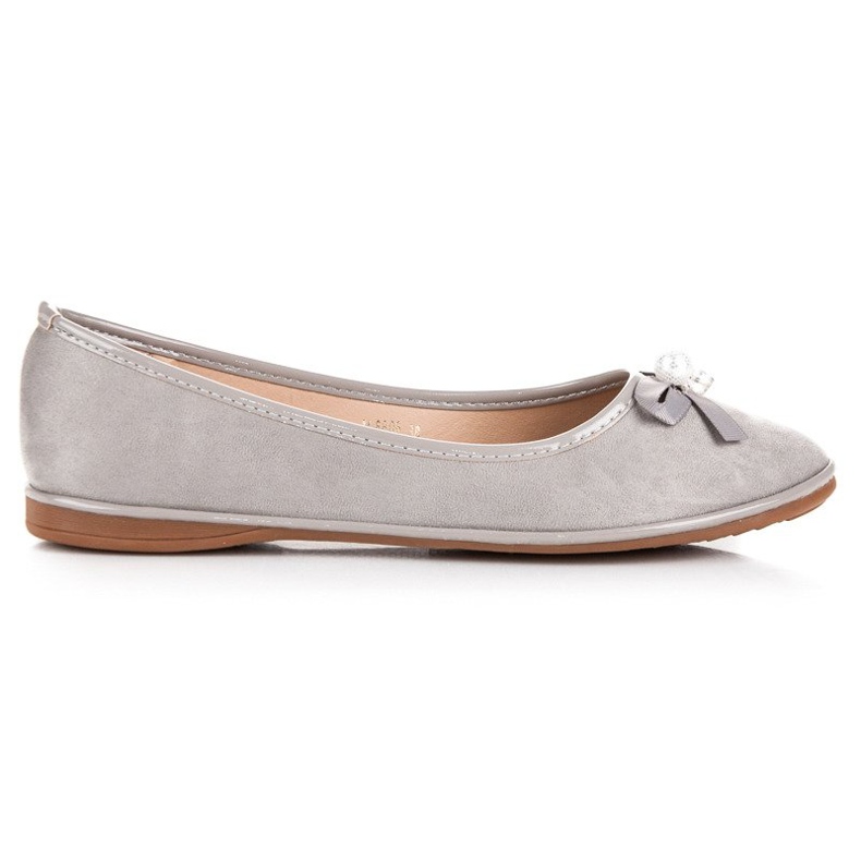Ideal Shoes Elegante Ballerinas aus Wildleder grau