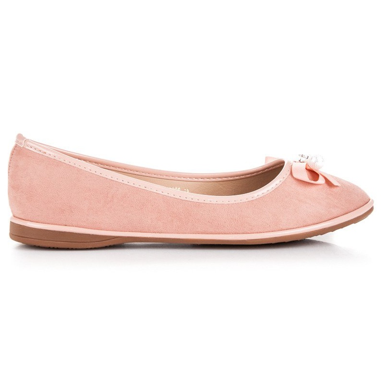Ideal Shoes Elegante Ballerinas aus Wildleder rosa