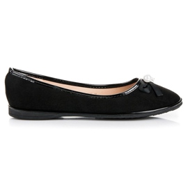 Ideal Shoes Elegante Ballerinas aus Wildleder schwarz