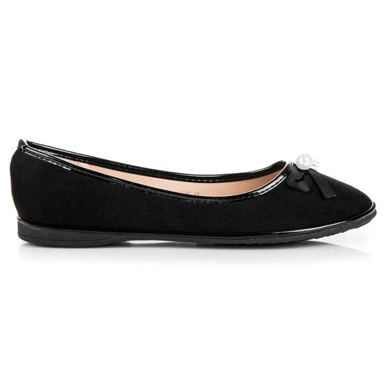 Ideal Shoes Elegante Ballerinas aus Wildleder schwarz