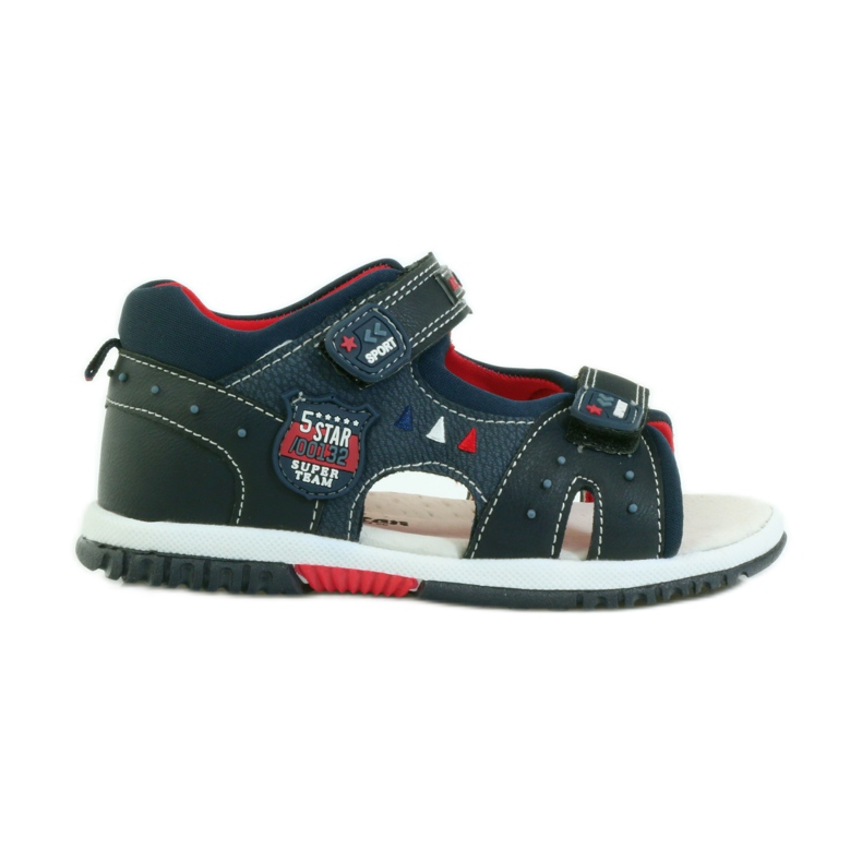 American Club Kindersandalen mit einem amerikanischen 87289 Ledereinsatz navy blau