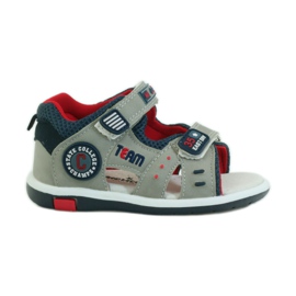 American Club Sandalen mit einem amerikanischen 87297 Ledereinsatz navy blau grau