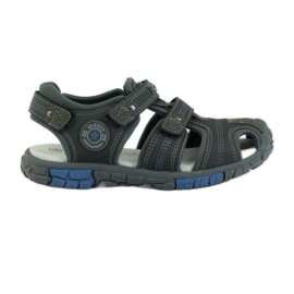 American Club Kindersandalen mit einem amerikanischen 93603 Ledereinsatz grau