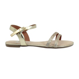 American Club 052 Sandalen mit Goldglitter golden
