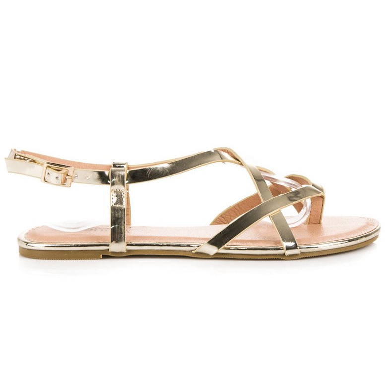 Evento Goldene flache Sandalen