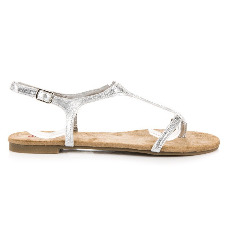 Evento Elegante flache Sandalen grau