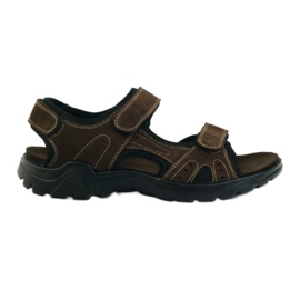 American Club Sportliche Herrensandalen aus amerikanischem Leder braun