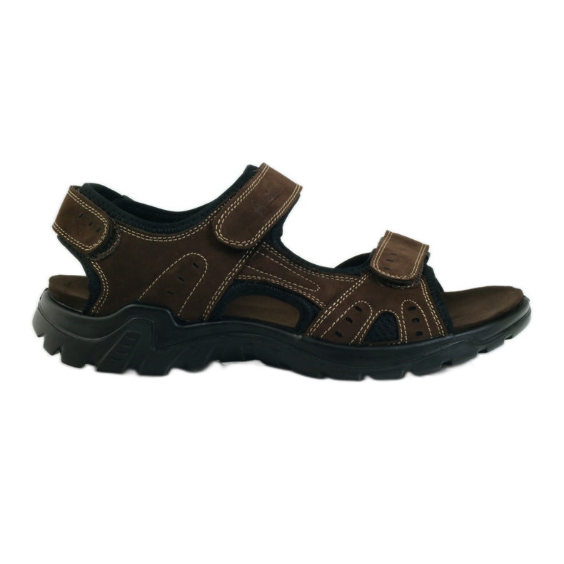 American Club Sportliche Herrensandalen aus amerikanischem Leder braun