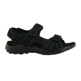 American Club Sportliche Herrensandalen aus amerikanischem Leder schwarz