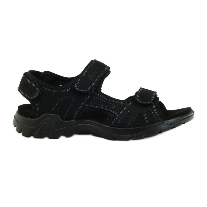 American Club Sportliche Herrensandalen aus amerikanischem Leder schwarz