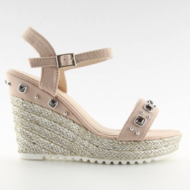Rosa Espadrilles auf Wedges Rosa TS-2730 Rosa