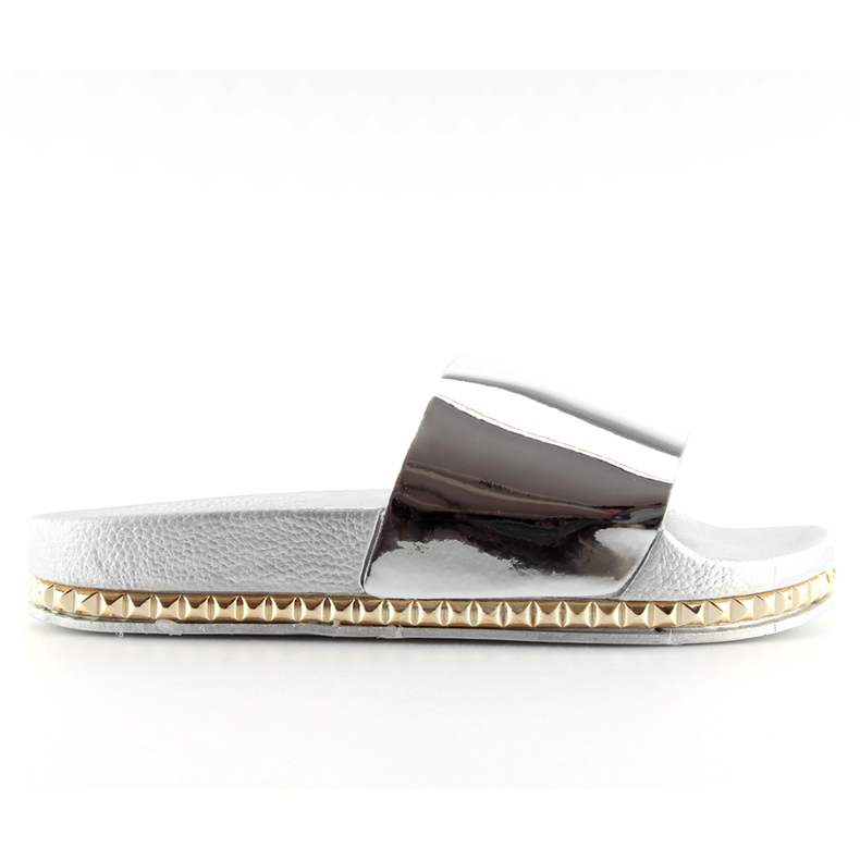 Silberne Damenhausschuhe N-29 Silber grau