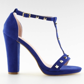 Sandalen auf dem Pfosten A03 blau marineblau
