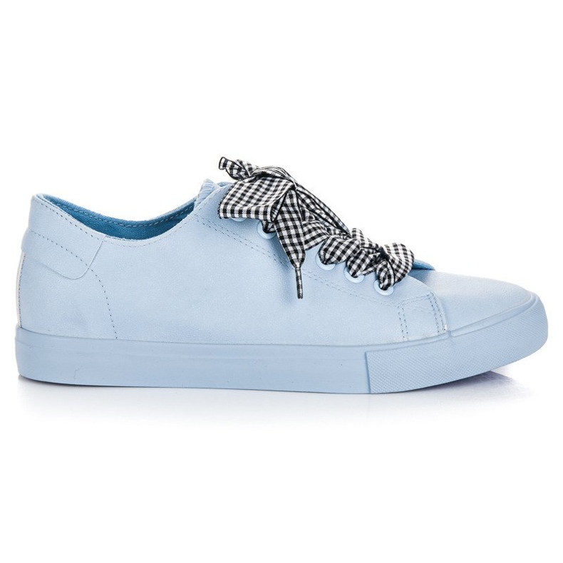 Ideal Shoes Blaue Turnschuhe mit Fransen