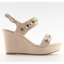 Beige Keilsandalen 1606 Beige