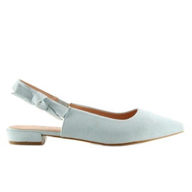 Blaue 100-879 Ballerinas mit offener Ferse