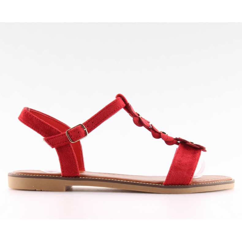 Rote Wildledersandalen für Damen WL-001