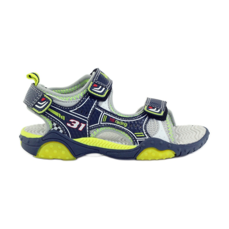 American Club Kinderschuhe Sandalen leuchtend amerikanisch 1702 marineblau navy blau grün grau