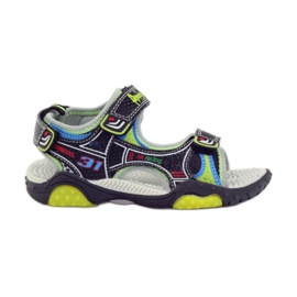 American Club Kinderschuhe Sandalen leuchtend amerikanisch 1702 grün grau blau schwarz