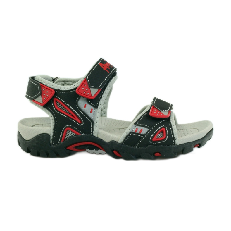 American Club schwarze Kindersandalen 1713 rot grau