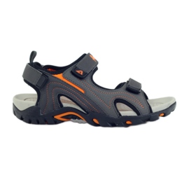 American Club Amerikanische 1714 Sandalen mit Schaumeinlage grau orange